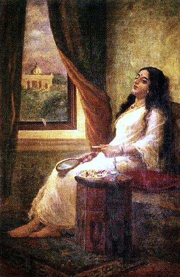 Raja Ravi Varma In Contemplation Spain oil painting art